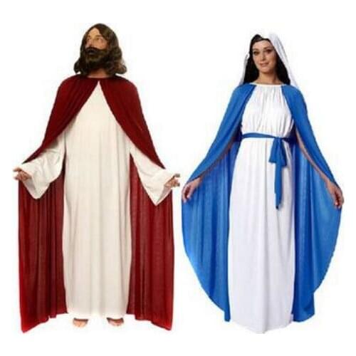 Halloween Party Cosplay Costume Adults Roman Greek Costume Jesus and Virgin Mary Costume
