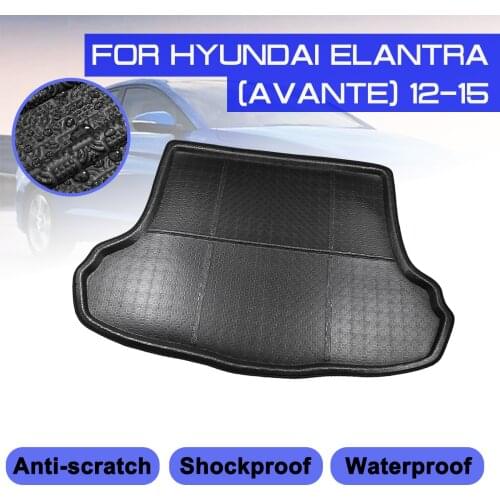 For Hyundai Elantra Avante 2012-2015 Car Rear Trunk Boot Mat Waterproof Floor Mats Carpet Anti Mud Tray Cargo Liner