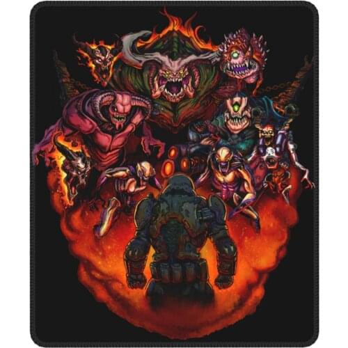 Fight Like Hell Gaming Mouse Pad Doom Eternal Doomguy Doom Slayer Cacodemon Mouse Mats Natural Rubber Gamer Computer Laptop Pad