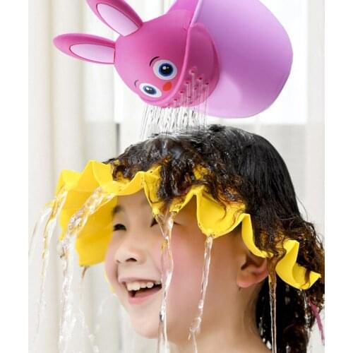 Shampoo Cup 1PC Cute Cartoon Shampoo cup Baby Spoon Shower Bath Water Swimming Head Watering Bottle Todder Kids Wash Hair