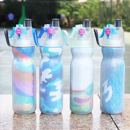 Spray Cool Summer Sport Water Bottle Cycling Leakproof Hiking Kettle Fitness Portable Water Cup Camping MTB Bicycle Drink Bottle