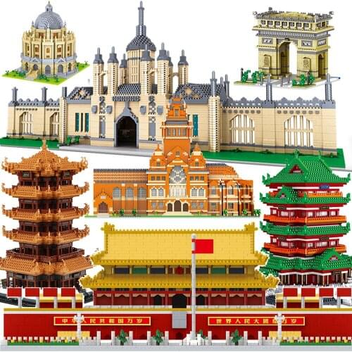 Mini Micro Block Oxford Taj Mahal Diamond Building Great Wall China Architecture University Cambridge London Paris Eiffel Tower