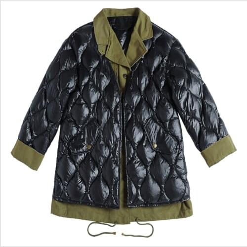 Fashion Loose Short White Duck Down Outerwear Waterproof Army Green Jackets White Duck Down Jacket Girl Down Coats Girls Coat