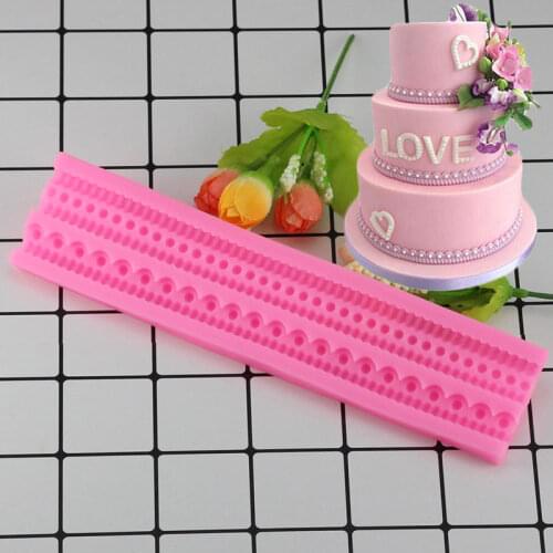 Mujiang 3D Rope Silicone Pearl Chain Cake Border Molds Cupcake Fondant Cake Decorating Tools Candy Chocolate Gumpaste Moulds