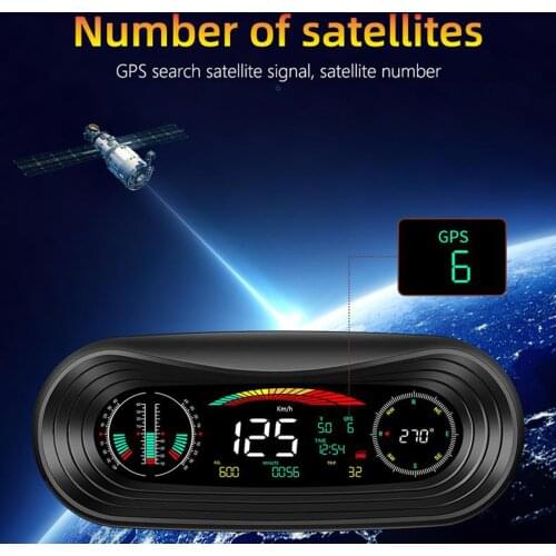P18 Multi-function Car Truck Smart GPS Slope Meter Gradient Inclinometer Over Speed Warning Alarm Horizontal Speedometer