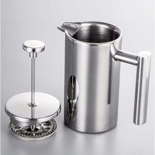 Percolator Coffee Maker Double Wall Thermal Insulation Kettle Dallah Arabic Turkish Stainless Steel French Press Coffee Pot Nh1