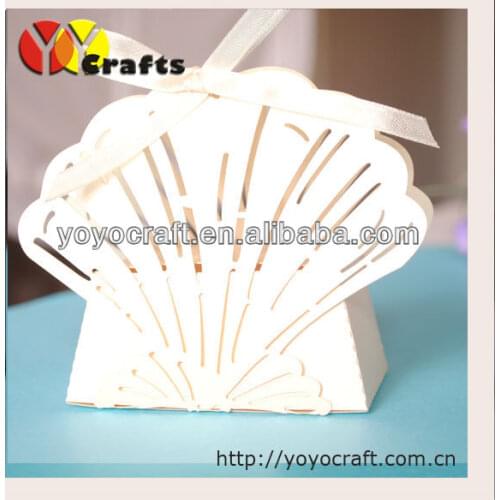 Personalized laser cut shell candy gift box for sea beach style wedding party sea style wedding favor box