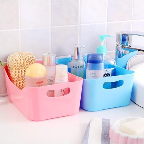 Portable Desktop Cosmetic Snack Toy Storage Box Kitchen Plastic Seasoning Storage Basket Bathroom Sundries Finishing Box