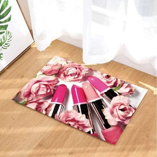 Rose Rouge Rose Rouge à lèvres Rouge délicat Fond Blanc Salle de Bains Tapis Anti-dérapant Porte antidérapant Plancher Porche Sa