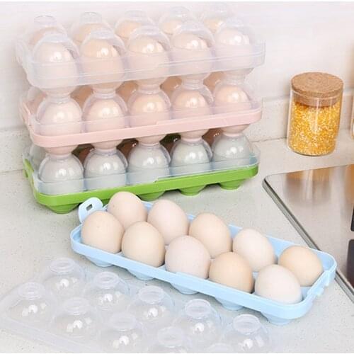 Stackable Egg Storage Box Organizer Refrigerator Storing Container eggs tools Racks Plastic fresh egg shelf Kitchen Accessories
