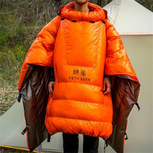 Multi-function Outdoor Camping Down Sleeping Bag Wearable Quilt Ultra-Light Adult Sleep Blanket for Hiking