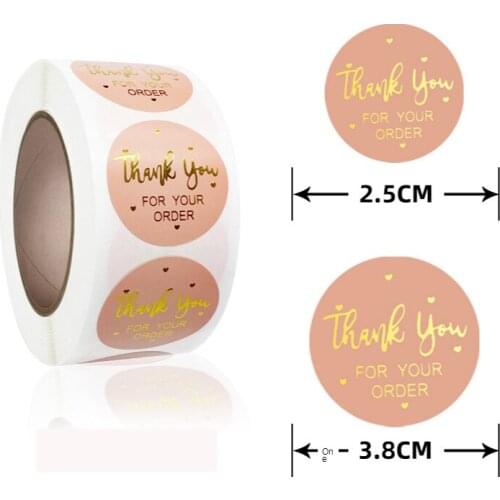 Thankyou Bronzing Sticker Seal Sticker Baking Sticker Envelope Seal Sticker Gift Decoration Merchant Thank You Decorative Label