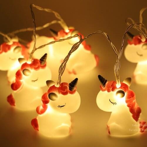 Baby Unicorn Childrens Room Animal Pink Unicorn LED String Lights Holiday Lights Wall Window Tree Decorative Light Party Yard