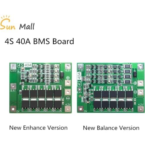 4S 40A Li-ion Lithium Battery Protection Board 18650 Charger PCB BMS For Drill Motor 14.8V 16.8V Enhance/Balance
