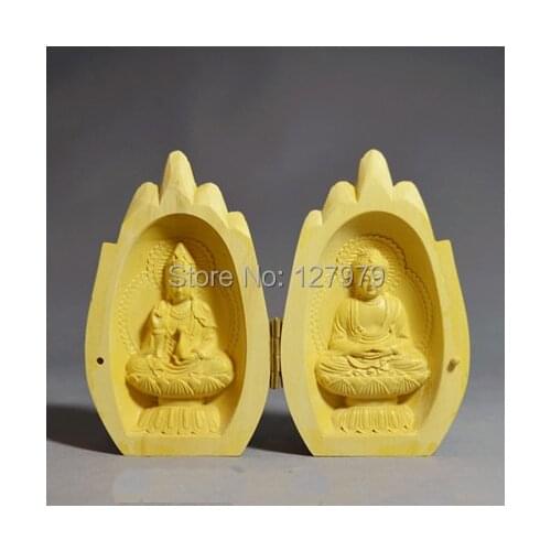 Boxwood carving buddha statue/ carry on/ figure of the Buddha / Buddha shrines / a Buddism godness Guanyin/ gassho Bergamot box