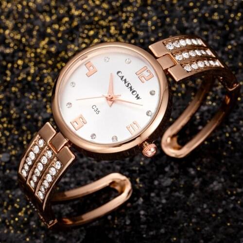 CANSNOW Simple Women Watches Top Brand Luxury Stainless Steel Bracelet Quartz Wristwatches Clock Ladies Watch Montre Femme