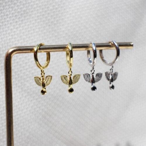 925 sterling silver earring fashion zircon animal bird geometric pigeon short pendant drop ear ring ear bone wild woman ear jewe