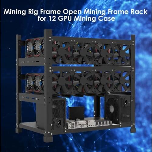 3 Layers 12/8/6 GPU Open Miner Mining Rig Stackable Open Air Case Computer ETH/ETC/ZEC Frame Rig For Bitcoin Miner Kit Ethereum