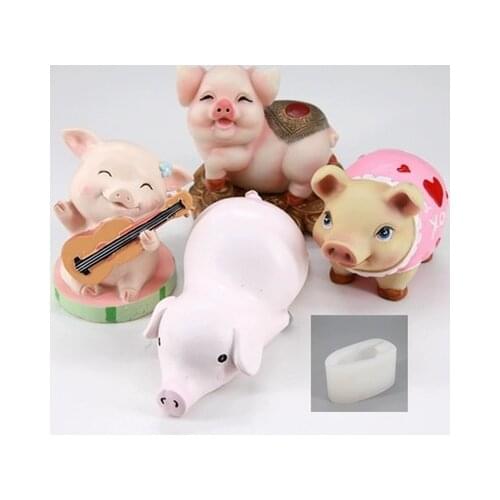 3d Cute Pig Silicone Mold Lovely Pig New Year Mousse Cake Chocolate Handmade Candle Soap Making Mold Resin Moulds PRZY