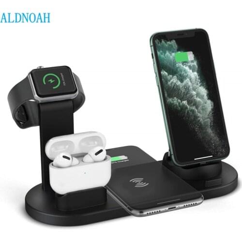 4 in 1 Qi Wireless Charging Induction Charger Stand for iPhone 12 11 X MAX for Airpods for Apple Watch Docking Dock Station 4in1