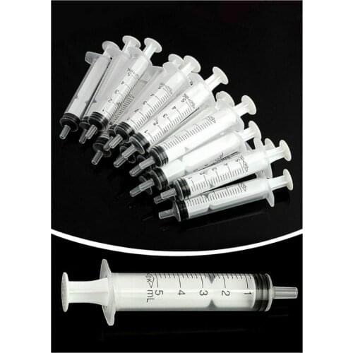 5pcs 5mL Plastic Syringe Measuring Cubs Nutrients Syringe For Injectors Ink Cartridge Pets Cat Feeders. No Needle