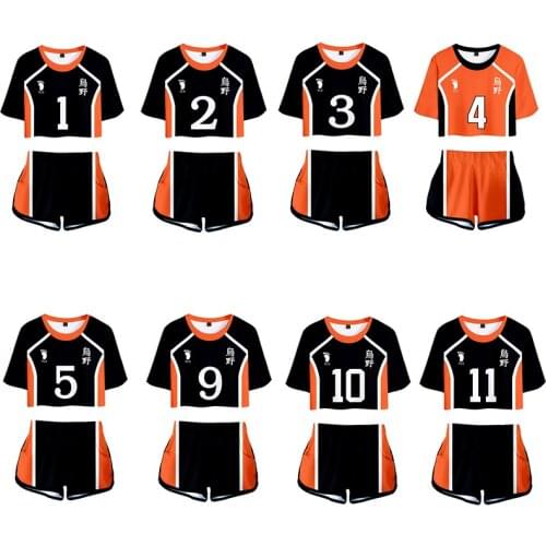 Anime Haikyuu Cosplay Shirt Shorts Volleyball Club Hinata Shyouyou Shirt Shorts Sport Sets Haikyuu women Costumes Sport Suit