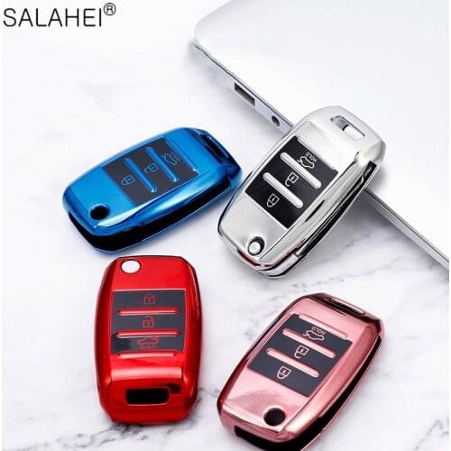 TPU Folding Car Key Cover Protection For KIA Sid Rio Soul Sportage Ceed Sorento Cerato K2 K3 K4 K5 Remote Case Protect Accessory