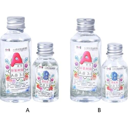 2 Pcs/set DIY Handmade Jewelry AB Hard/Soft Glue Crystal Specimen High Transparent Epoxy Glues Crafts Making Accessories 517F