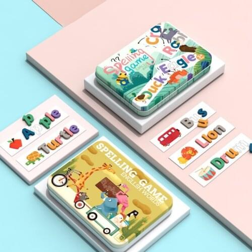 Spelling Games for Kids Alphabet Puzzle Game Toy Set Develops Vocabulary and Spelling Skills Toys for Kids Toddlers