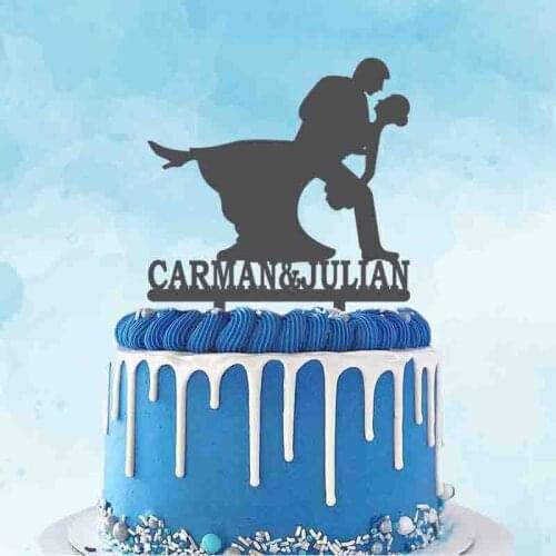 Personalized Wedding Toppers Custom Couples Name Groom Bride Silhouette For Wedding & Wedding Anniversary Cake Decoration Topper