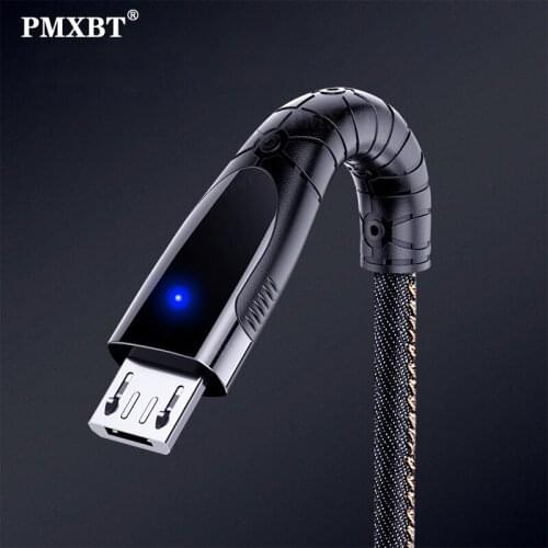 Micro USB Cable Fast Charging 3A Microusb Cord For Xiaomi Redmi Note 4 5 Pro Tablet Android Phone Zinc Alloy Nylon LED Data Wire