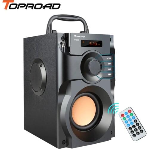 TOPROAD Big Power Bluetooth Speaker Wireless Stereo Subwoofer Heavy Bass Speakers Music Player Support LCD Display FM Radio TF