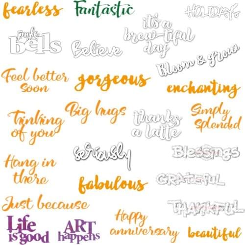 "Jingle bells" "Simply splendid" Words Metal Cutting Dies for DIY Craft Making Card Album Decorative Embossing Stencils New 2019