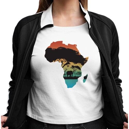 Africa Vogue Women T-shirt Grassland Africa Printed Cool Oversize T-shirt Personalized Style Aesthetic Unisex Kawaii Tshirt