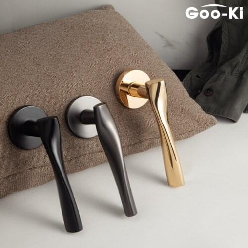 Modern Luxury Gold Bedroom Door Handle Lock Bathroom Security Entry Split Silent Lock Door Furniture Indoor Door Handle Lockset