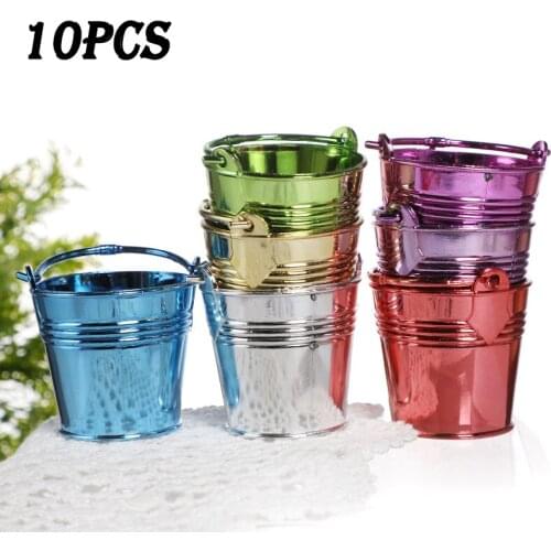 10Pcs/Set Portable Plastic Storage Bucket Home Candy Craft Barrel Desktop Flower Pot Household Water Container