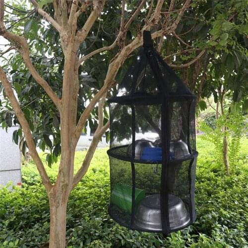 Portable Hanging Mesh Bag Dish Shelf Drying Dryer Rack Net Folding 3 Layer Clothes for Outdoor Camping Herbs Flowers Buds