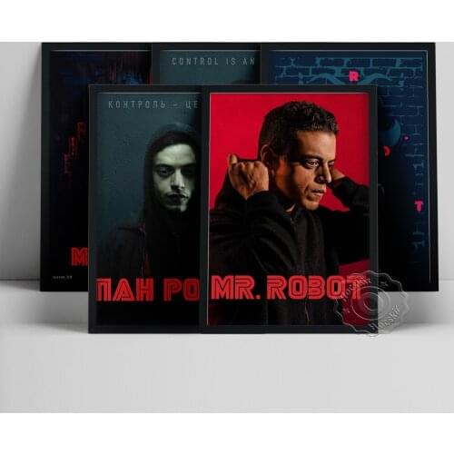 Mr. Robot Movie Poster, Film Character Portrait Painting, Mr.Robot Retro Wall Picture, Hall Living Room Home Decor, Fans Collect