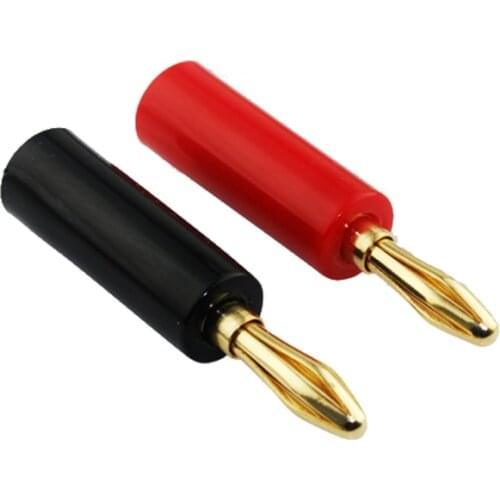 2pcs/ lot Gold Plated 4mm Amplifier Musical Speaker Cable Wire Pin Screw Banana Plug 4mm
