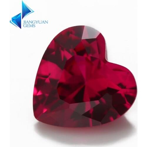 Size 3x3mm~12x12mm 5# Red Stone Heart Shape Blue Synthetic Corundum Gems stone For jewelry