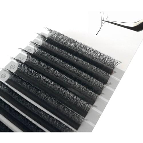 Wholesale 10 Trays W Shape Eyelash Extension 3D Clover Individual Eyelashes 12 Lines Automatic Bloom Lashes Extensions Natural