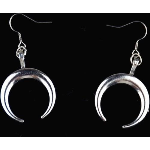 Witch Crescent Moon Earrings Pagan Gothic Jewelry Goddess Mysterious Gift