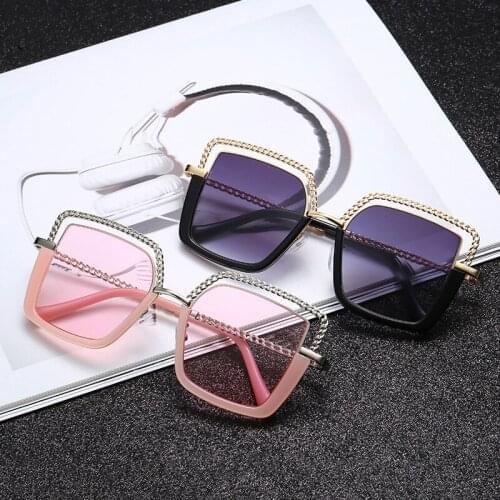 Luxury Square Sunglasses Women Metal Half Frame Sun Glasses Brand Design Female Shades Ladies Fashion Trending Eyeglasses UV400