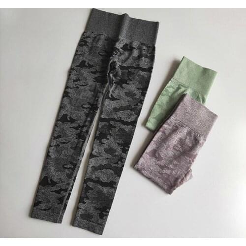 Sports Pant Women Seamless Camo Yoga Gym Pants High Impact Sport Fitness Pant Shockproof Running Pant
