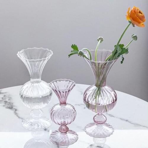 Glass Vase Home Decor Crystal Small Vase Room Decor Flower Pot Hydroponic Plants Container Candle Holder Wedding Decoration