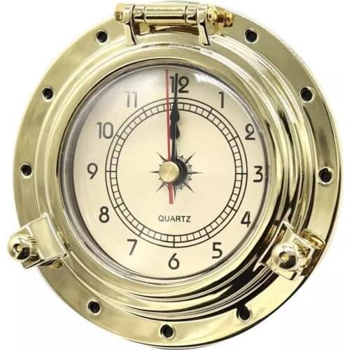 Vintage Ships RV Clock Marine Yacht Clock Brass Yacht Time Gauge Decorations Home Decor