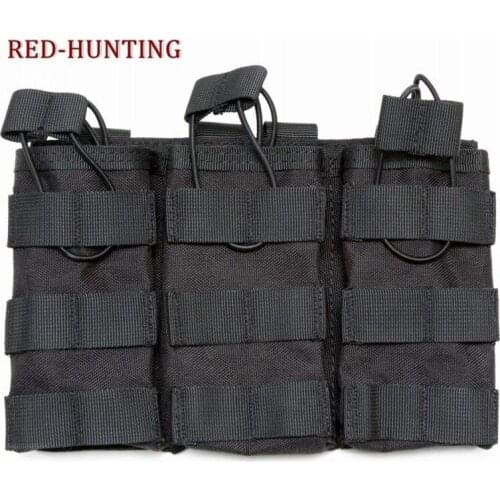 Military Tactical Molle 5.56 .223 Triple Open Top Magazine Mag Pouch