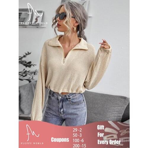 Knit Pullovers Tops Sweaters Womens Casual Fashion Solid Color Long-sleeved Short Blouse Lapel Drawstring Tied Shirt Sweater
