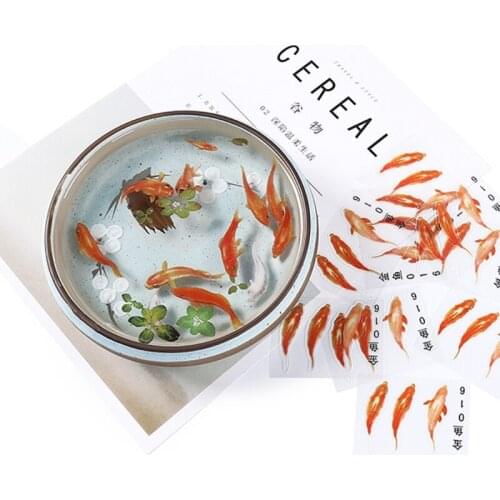 10Pc 3D Real Goldfish Clear Film Sticker For Resin DIY Painting Jewelry Making W0YA