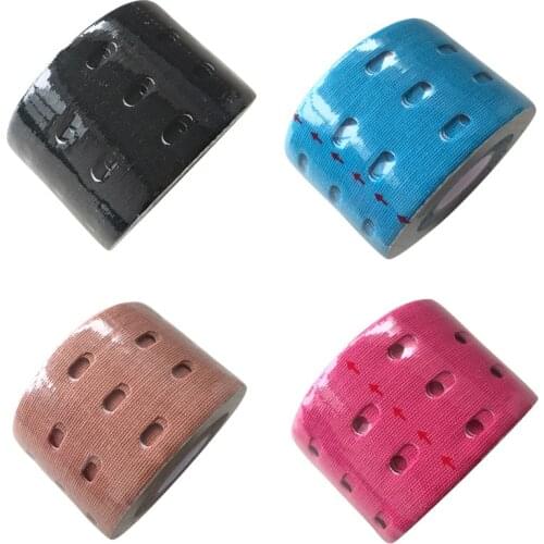 12pcs Elastic Kinesiology Tape with Holes Cotton Perforated Adhesive Breathable Muscle Protection Gym Sports Knee Protector
